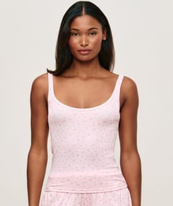 Ribbed jersey tank top;