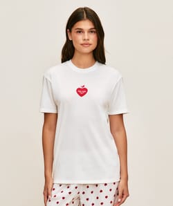 Lightweight printed apple jersey t-shirt;