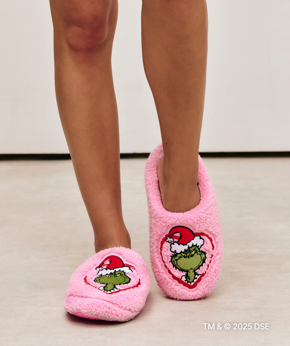 Chaussons sherpa Grinch;