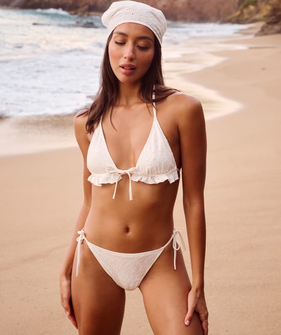 Bikini bottom with English embroidery;