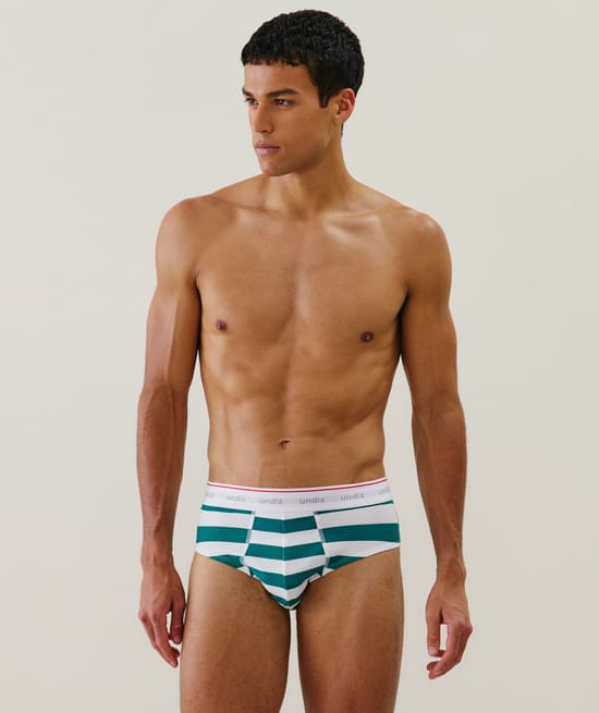 Cotton striped brief;