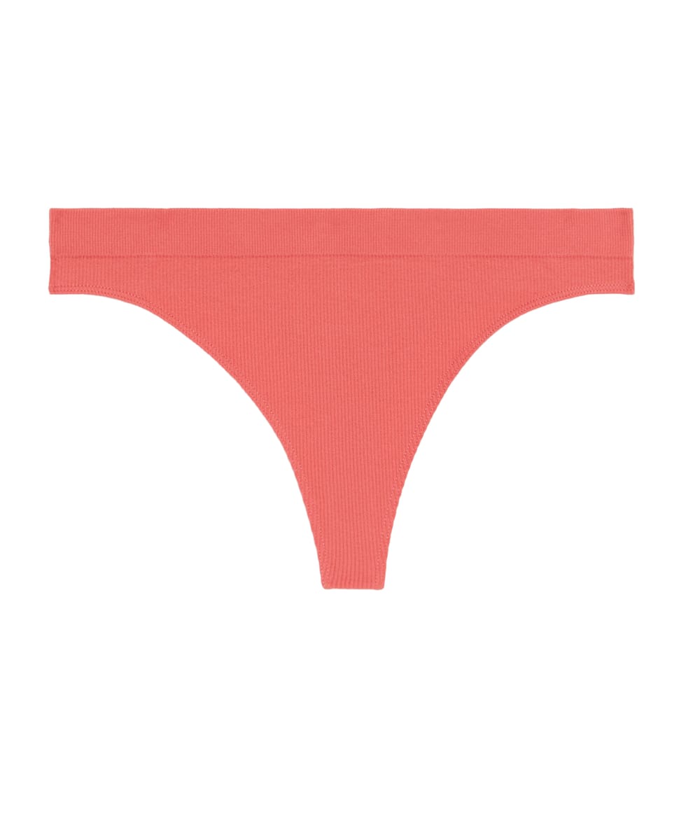 Tanga de talle alto sin costuras en rosa;