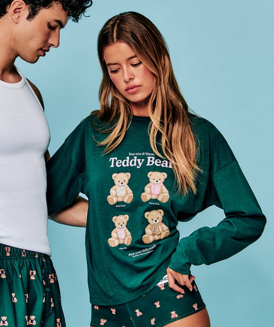 Ensemble t-shirt et pantalon motifs oursons;