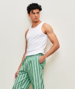 Striped cotton pants;