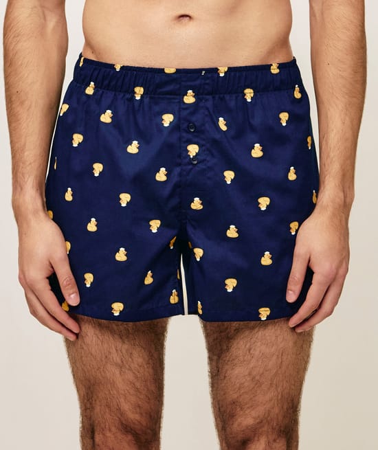 Duck print cotton boxer shorts;