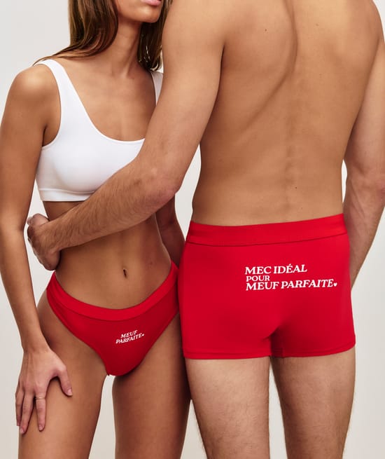 Katoenen boxer met boodschap;
