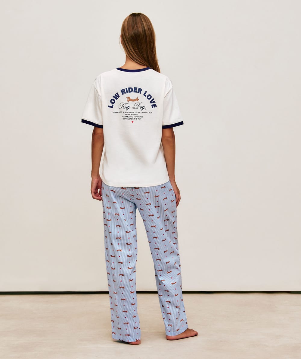 jersey t-shirt with dachshund print;