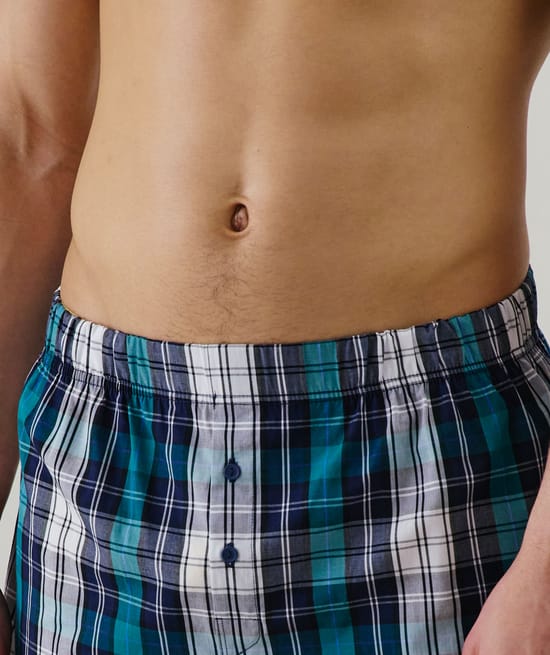 Checked boxer shorts;