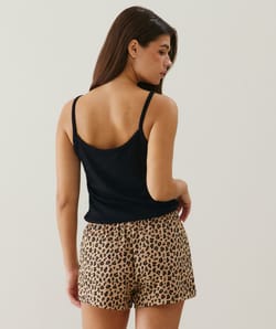 Leopard print jersey Shorts;