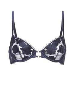 Balconette bra with embroidery;