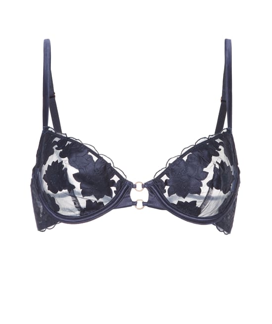 Balconette bra with embroidery;