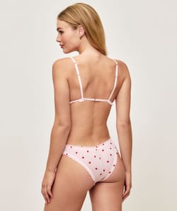 Soutien-gorge triangle en tulle motifs c&oelig;urs;