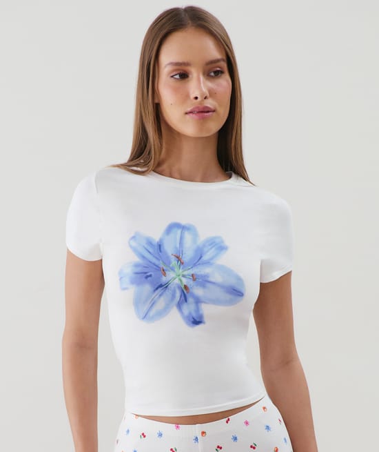 T-shirt met patroonprint in jersey;