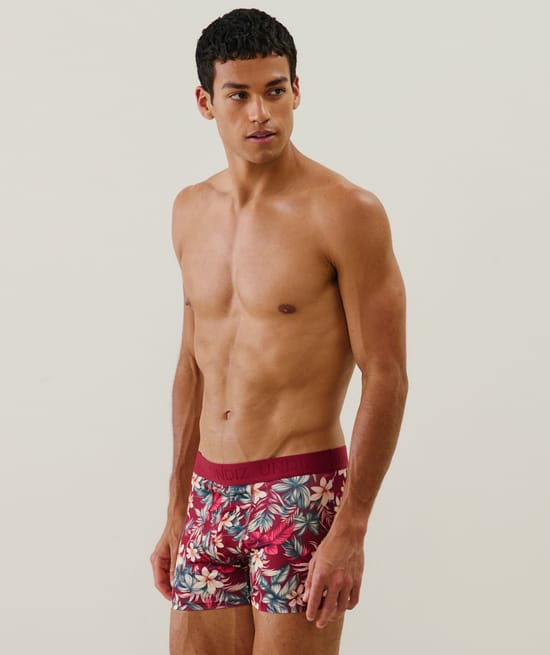 Patterned cotton boxer shorts;