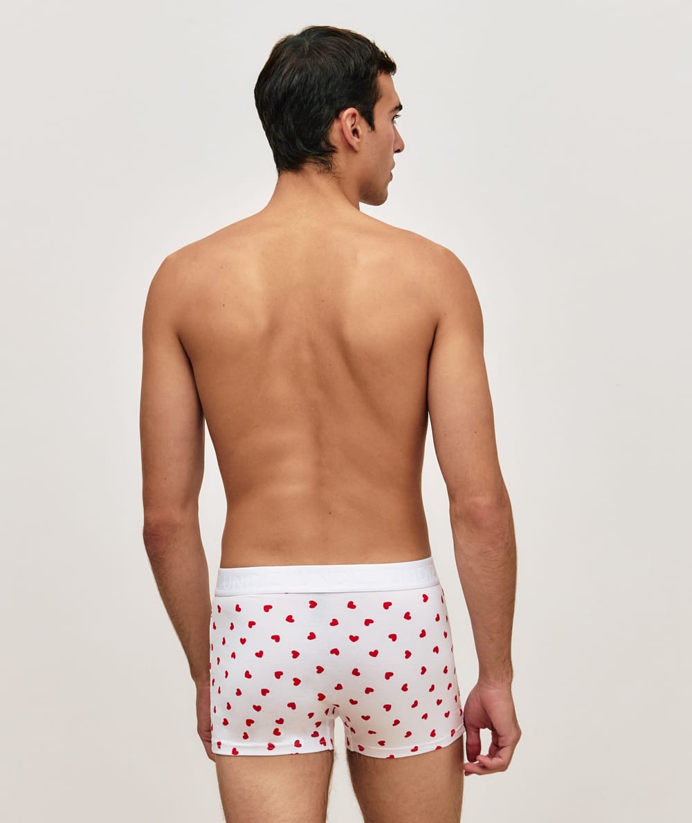 Heart-pattern boxer shorts;