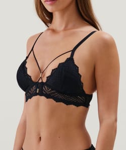 Lace triangle bra;