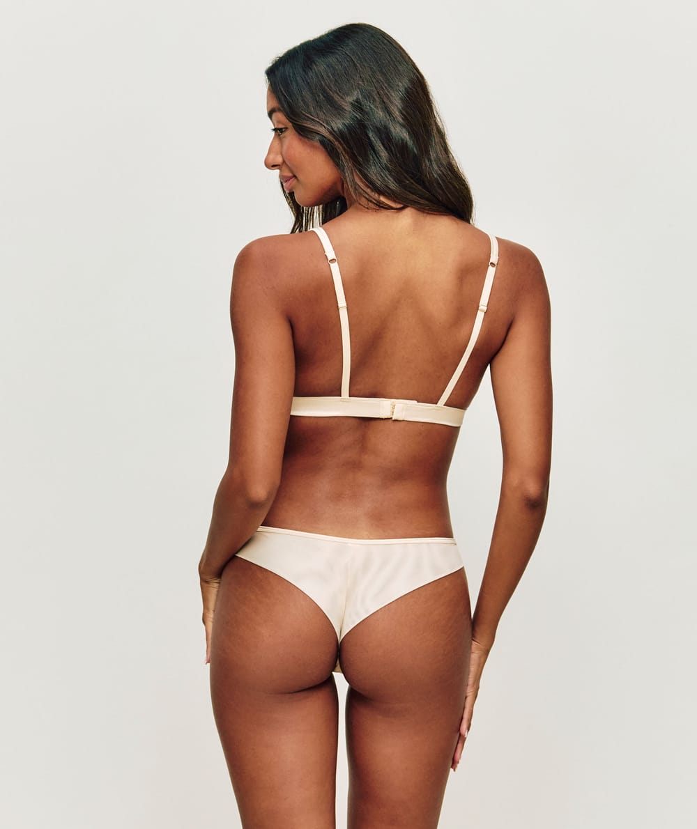 Star embroidery thong;