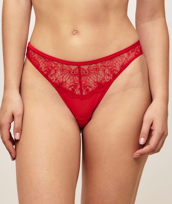 Tanga en tulle avec broderies;