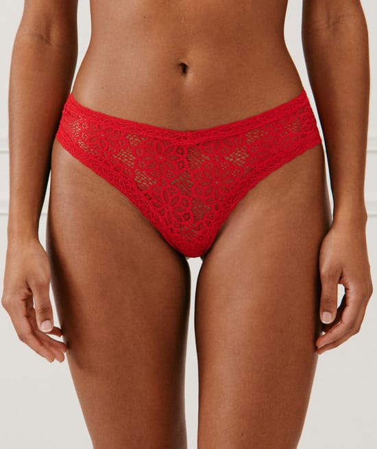 Lace cheekies - red;