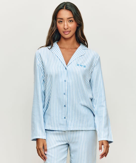 Striped flannel shirt;