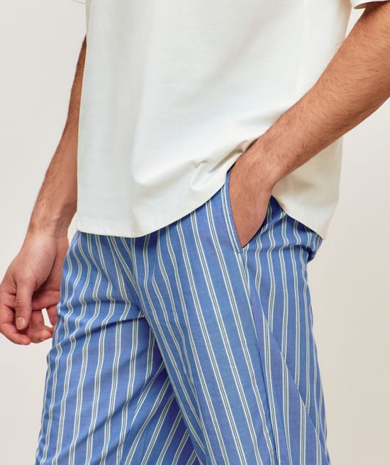 Striped cotton pants;