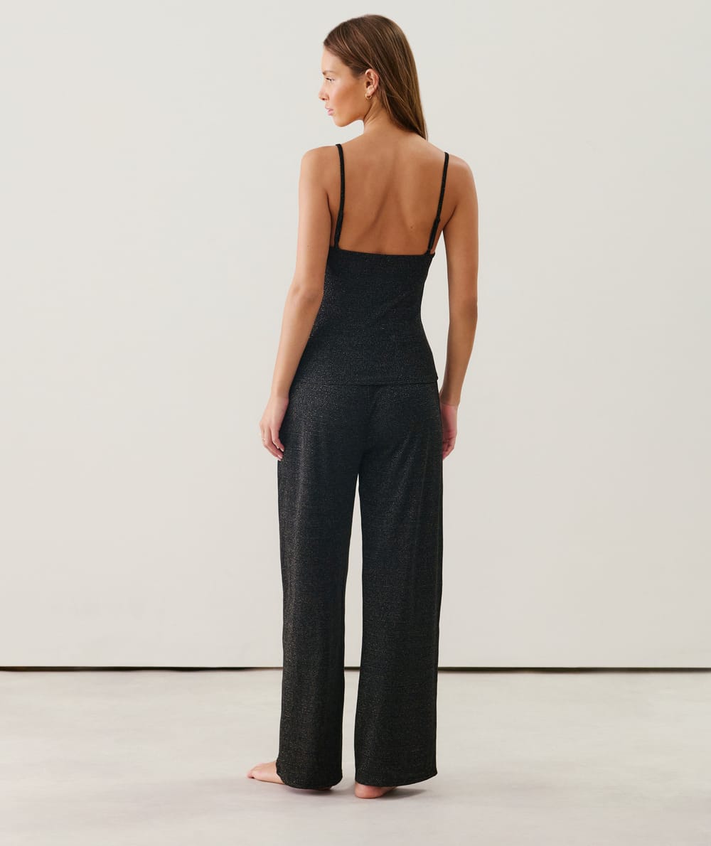 Pantalon lurex côtelé;