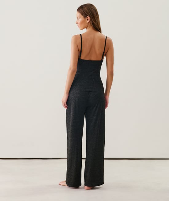 Pantalon lurex côtelé;