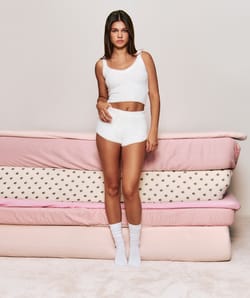 Fluffy knit Shorts;