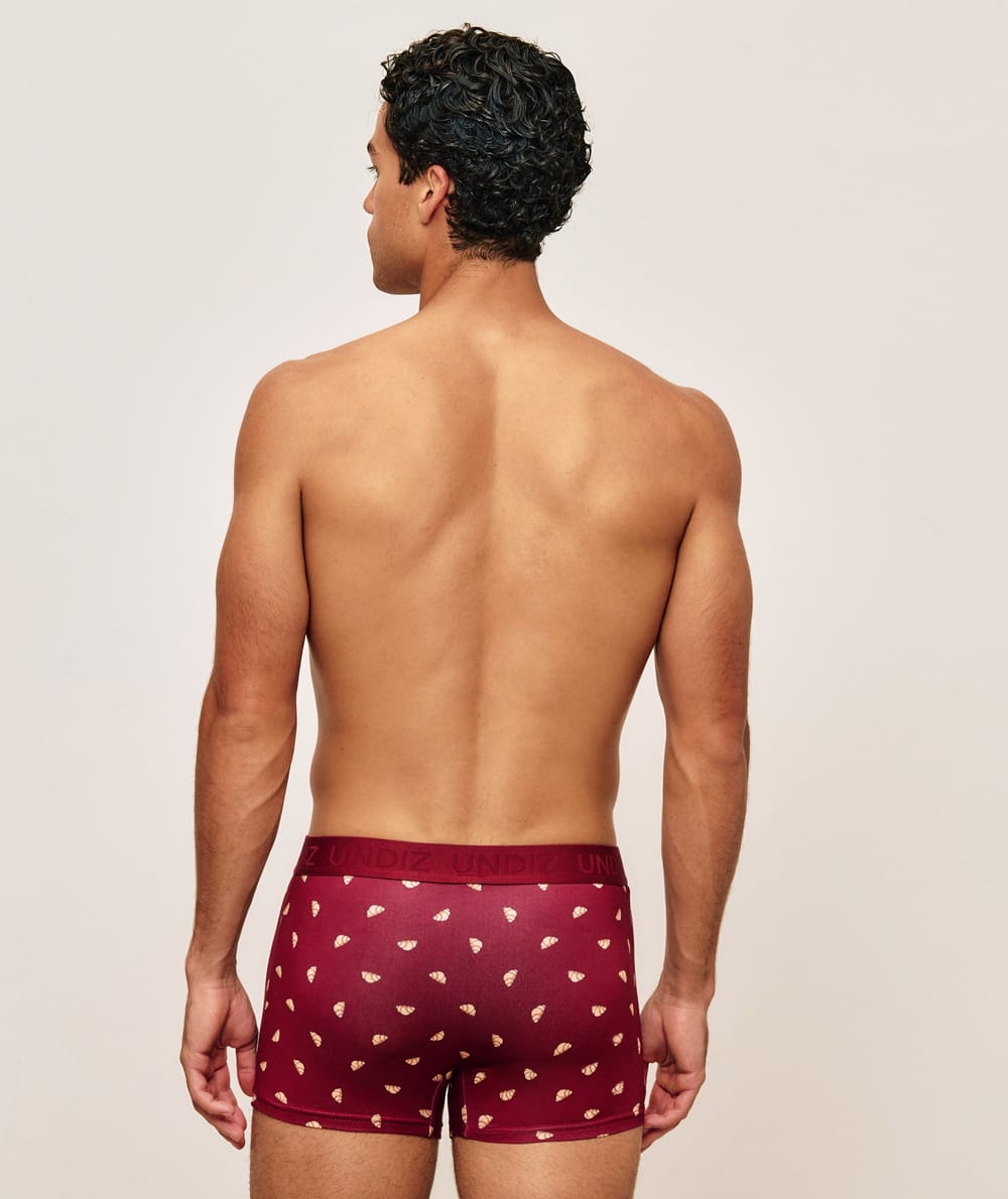 Boxer en microfibre imprim&eacute; croissant;