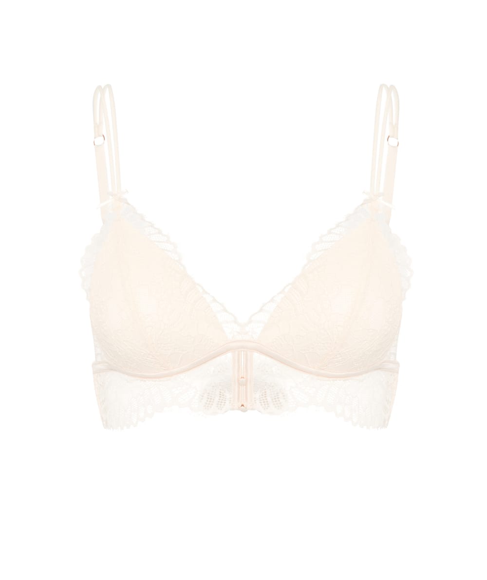 Lace triangle push-up bra;