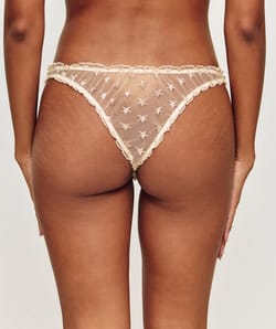 Star pattern mesh thong;