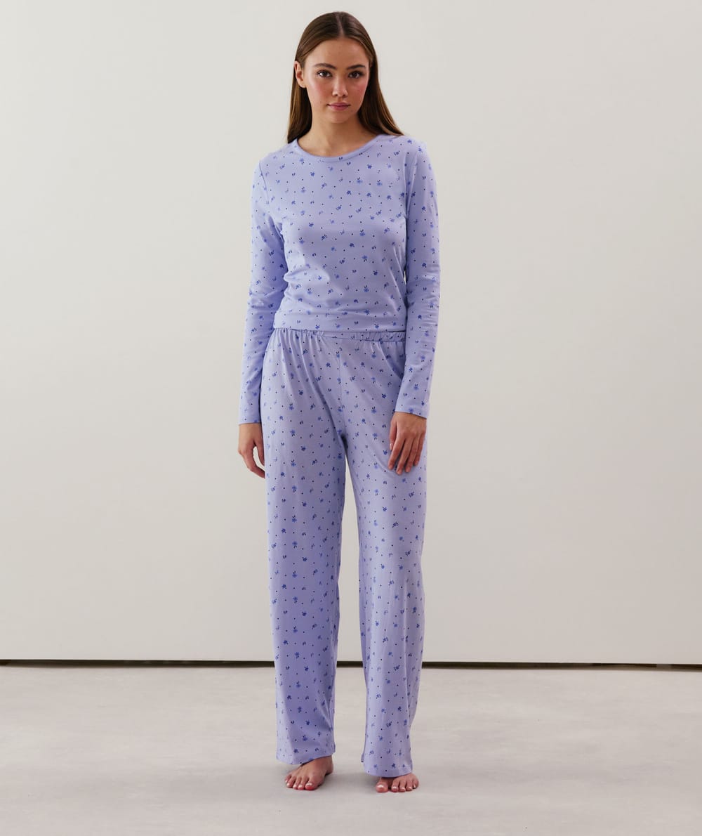 Top en jersey bleu ciel;