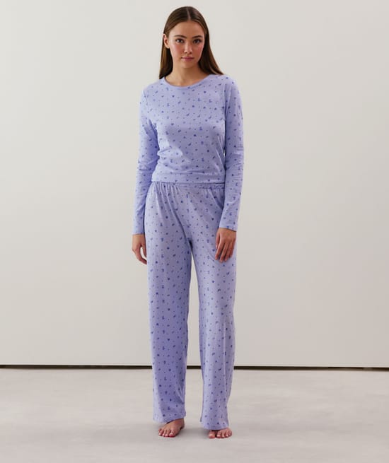 Top en jersey bleu ciel;