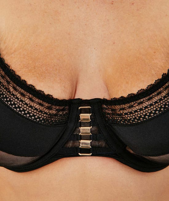 Microfibre balconette bra;