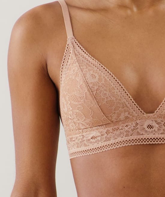 Lace triangle bra;