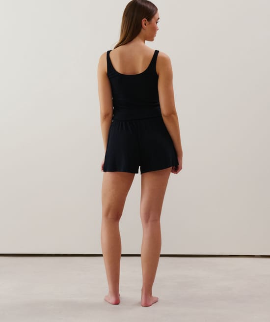 Ribbed jersey shorts - black;