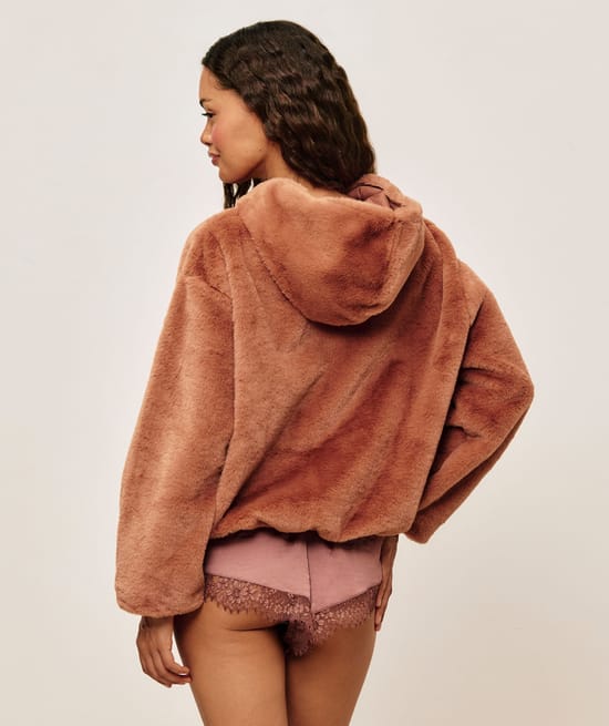 Hooded fleece jacket;