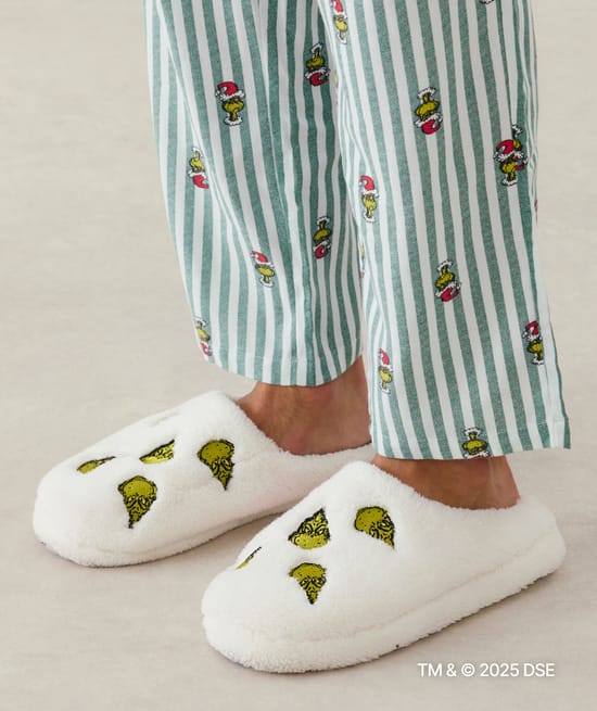 Chaussons sherpa Grinch;