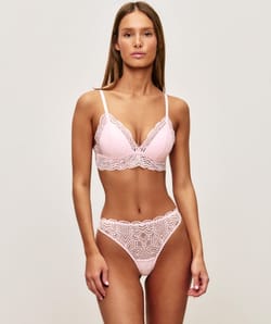 Lace triangle bra;