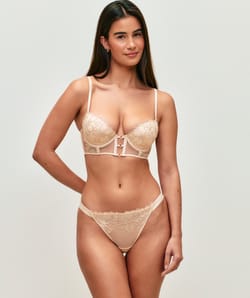 Thong with embroidery;