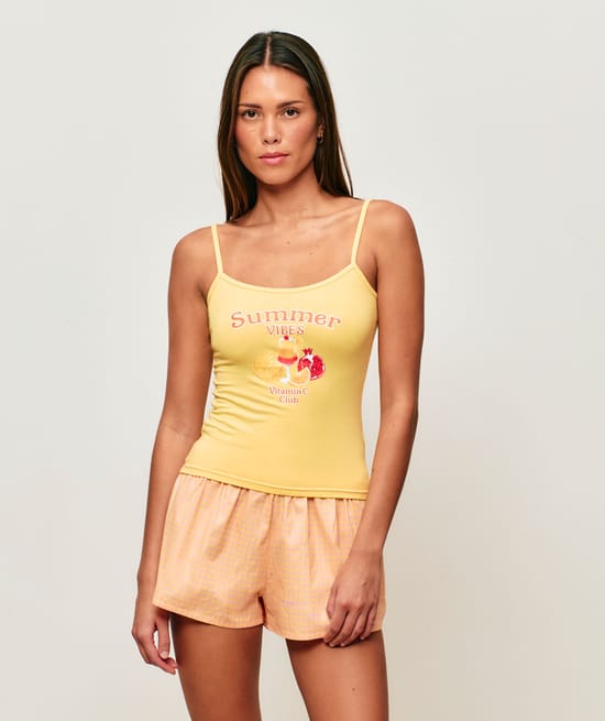 Vichy poplin shorts;