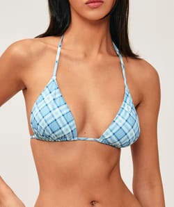 Maillot de bain triangle &agrave; carreaux;
