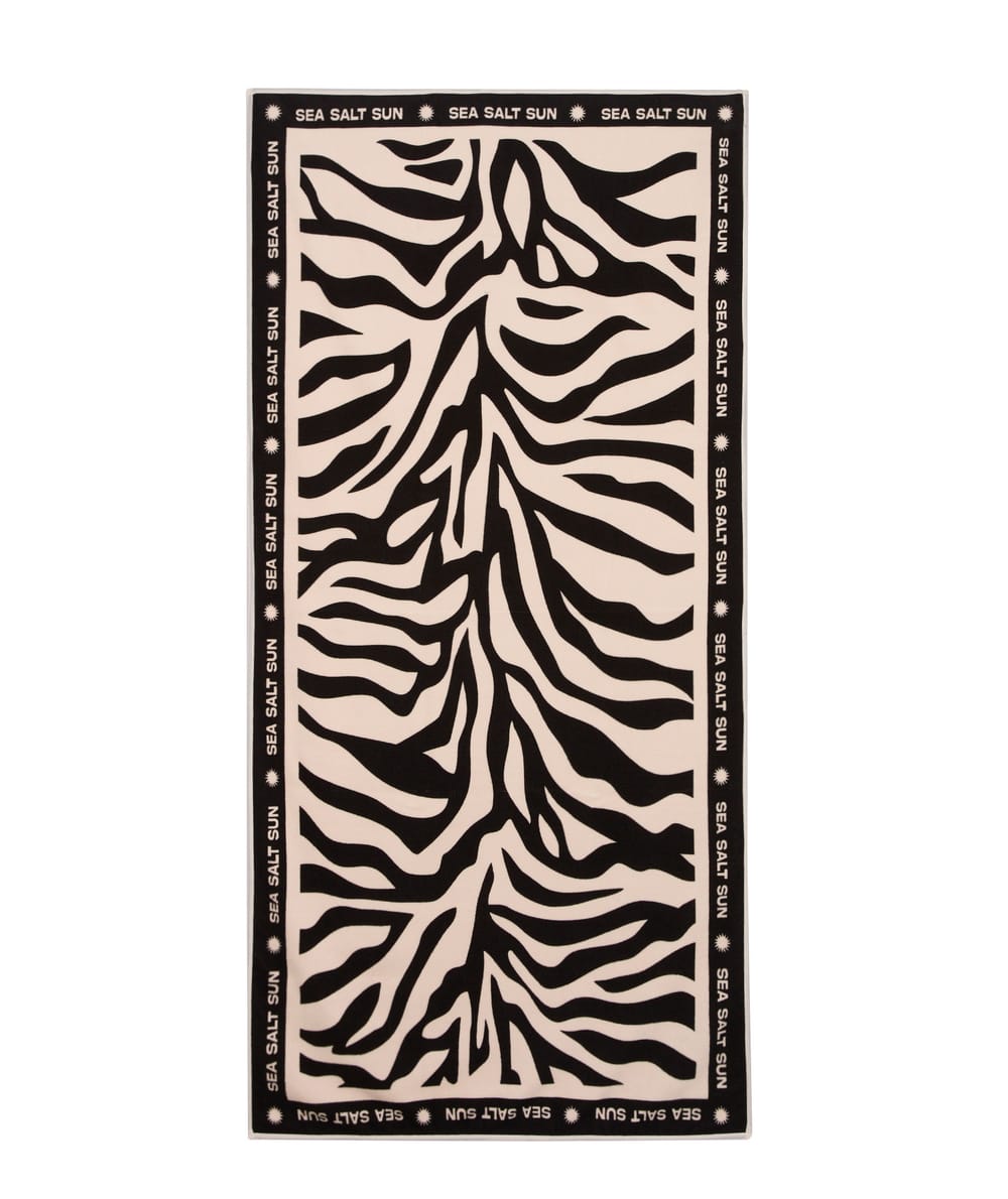 Zebra print beach towel;