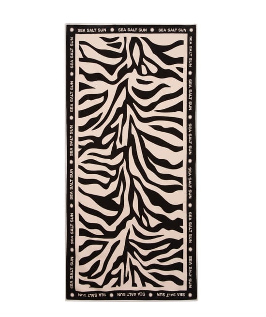 Zebra print beach towel;