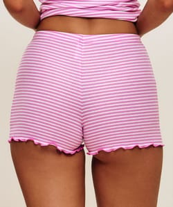 Striped cotton shorts;