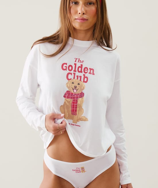 Golden themed pajama set;