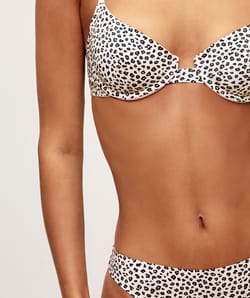 Leopard print microfibre balconette bra;