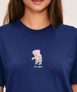 Light jersey T-shirt printed with bear Los Angeles;