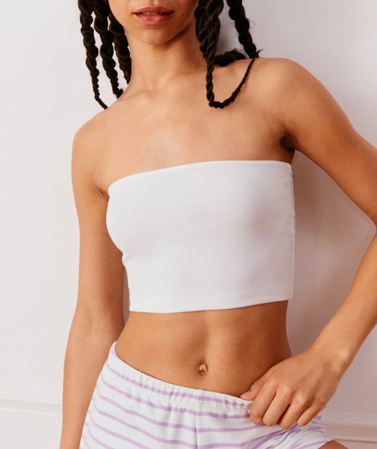 Jersey bandeau top;