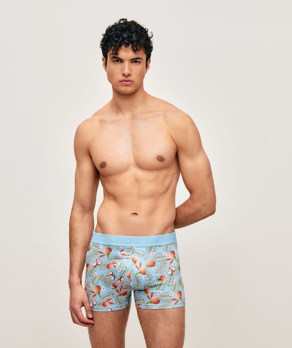 Geprinte tropische microvezel boxer;